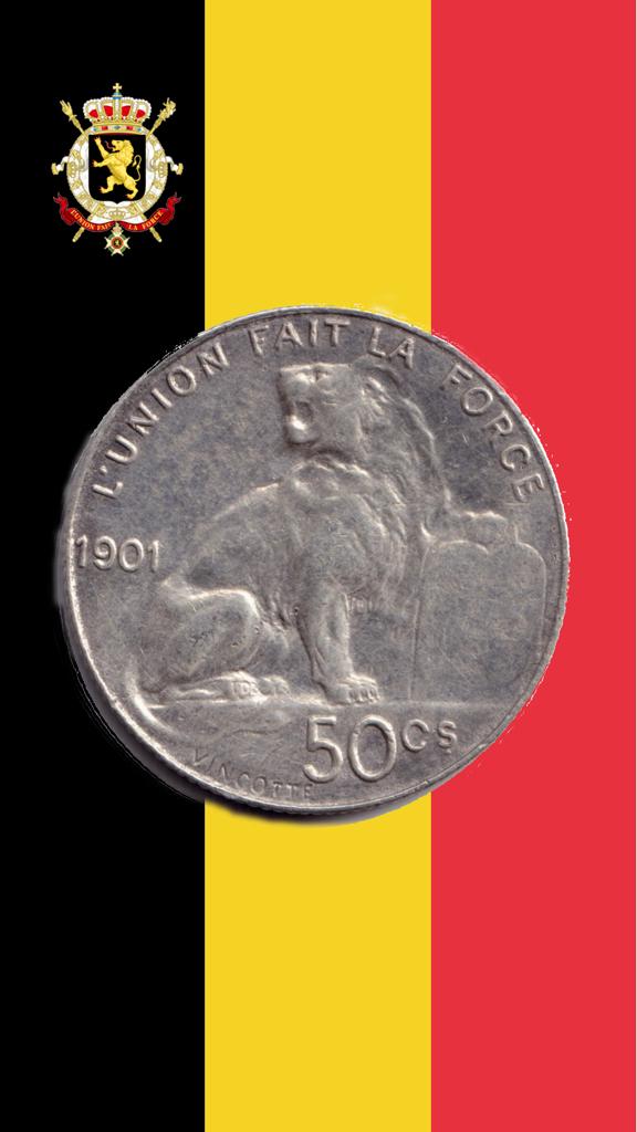 50 cent 1901 FR - Leopold II (kwaliteit), Postzegels en Munten, Munten | België, Verzenden, Zilver, Losse munt, Zilver