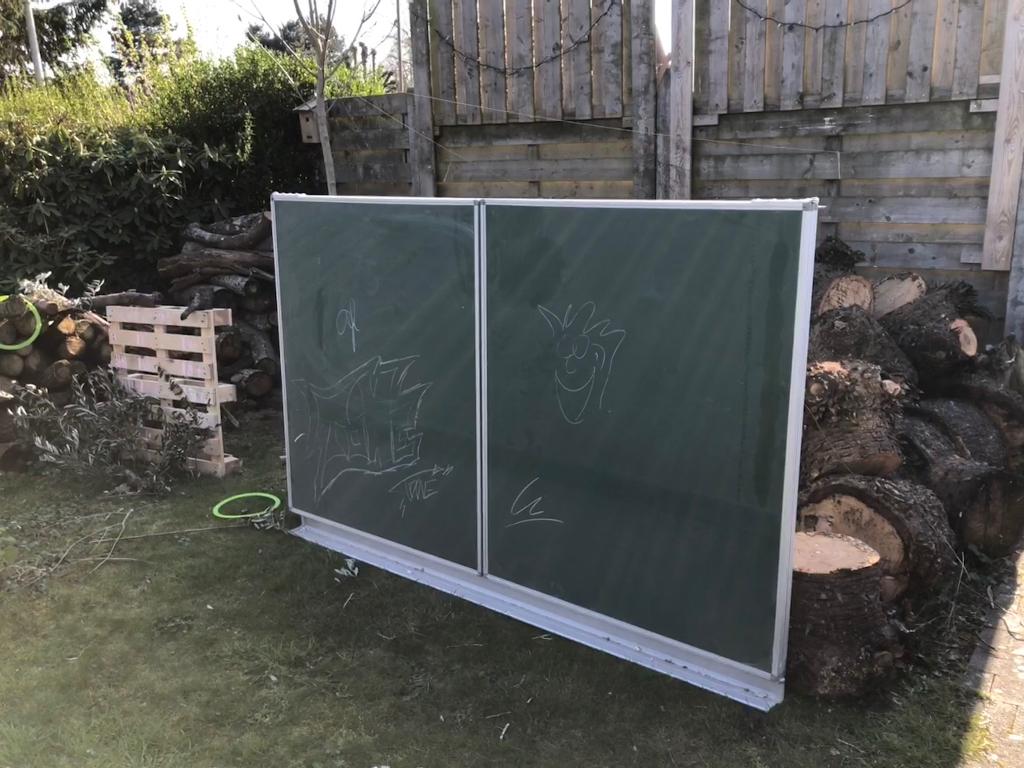 Uitplooibaar schoolbord (krijt), Ophalen, Gebruikt, Krijtbord