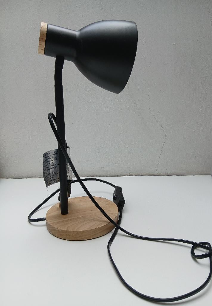 Lampe (avec direction de tête réglable), Maison & Meubles, Moins de 50 cm, Enlèvement ou Envoi, Utilisé, Metaal en hout