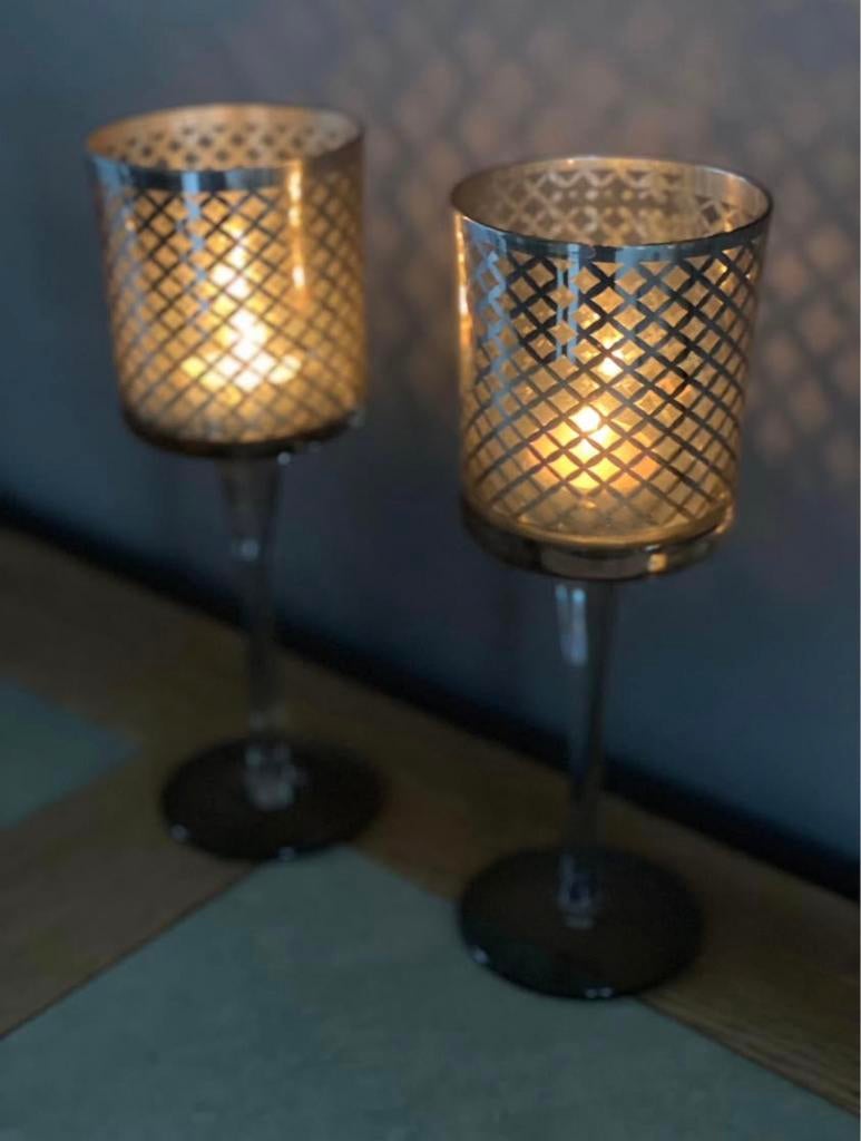 2 porte-chandeles/photophores, Enlèvement ou Envoi, Bougie, Autres matériaux, Neuf