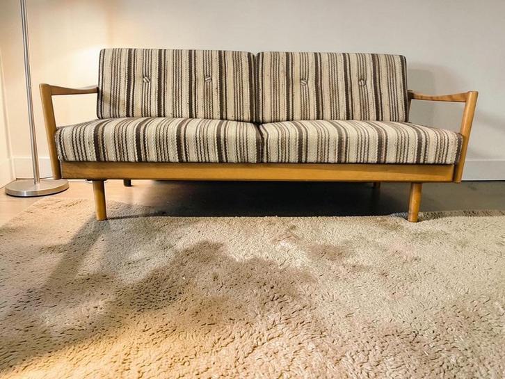 canapé-gigogne vintage en bois/canapé/siège Knoll, Antiquités & Art, Curiosités & Brocante, Enlèvement