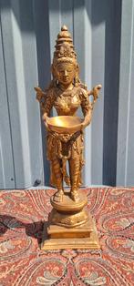 Massief bronzen beeld van Hindoe Godin Lakshmi Dīpālakṣmī, Ophalen of Verzenden