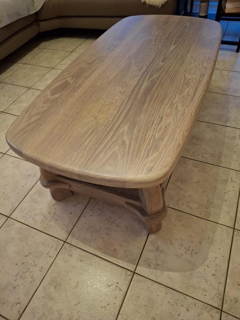 Salontafel, Huis en Inrichting, Tafels | Salontafels, Ophalen, Zo goed als nieuw, Ovaal, Eikenhout