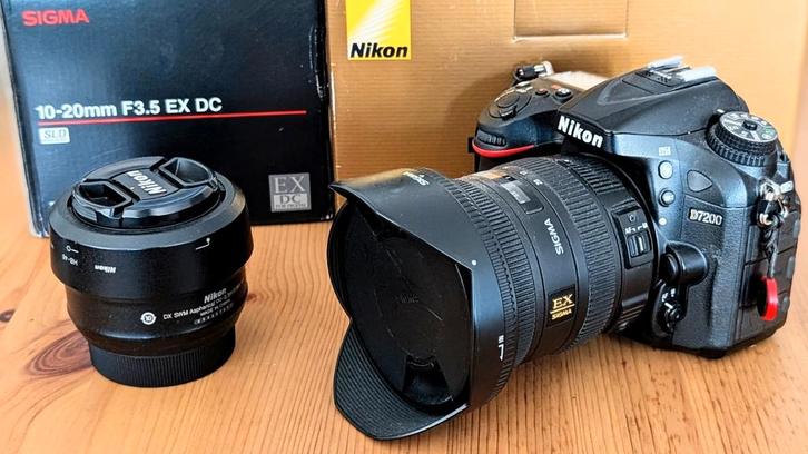 Nikon D7200 + Sigma 10-20 + 35mm f1.8 | slechts 3853 clicks, Audio, Tv en Foto, Fotocamera's Digitaal, Nikon, Ophalen