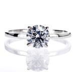 Verlovingsring 14k witgoud 1,22ct natuurlijke diamant, Nieuw, Ophalen of Verzenden, 17 tot 18, Met edelsteen