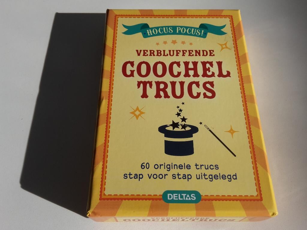Doosje met 60 kaarten goocheltrucs, als nieuw, Ophalen of Verzenden, Zo goed als nieuw
