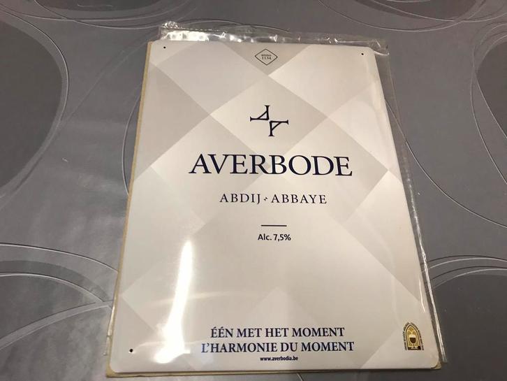 Panneau publicitaire Averbode Abbey Beer en métal, Collections, Marques & Objets publicitaires, Comme neuf, Panneau publicitaire