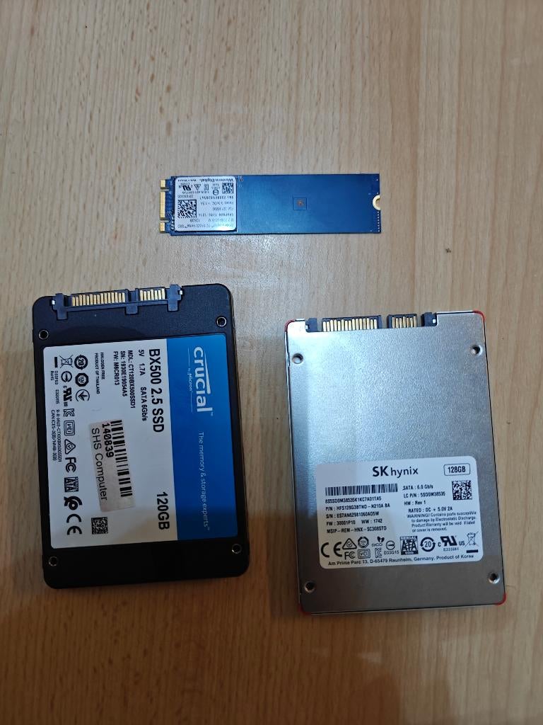 Lot de 3 SSD/m2, Computers en Software, Harde schijven, Gebruikt, Ophalen of Verzenden, Laptop, Intern