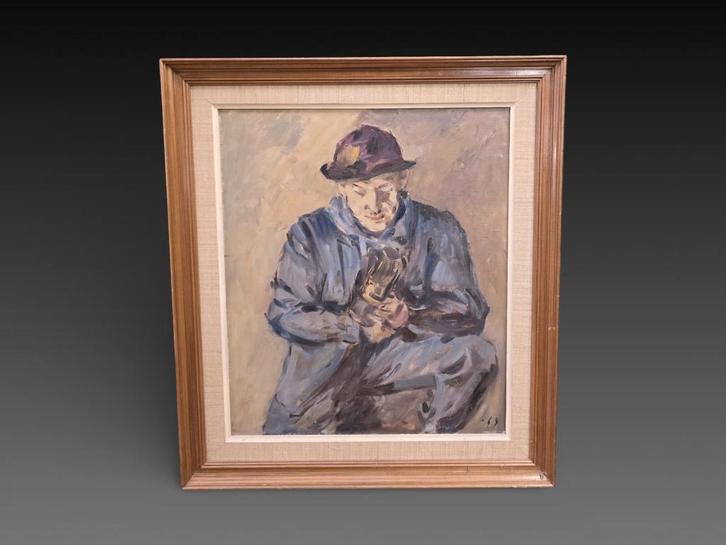 Hector Chavepeyer (1891-1967) mineur à la lampe à huile, Antiquités & Art, Art | Peinture | Classique, Enlèvement ou Envoi