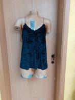 Top noir en velours – fines bretelles Taille L, Enlèvement ou Envoi, TQF collection, Porté, Noir