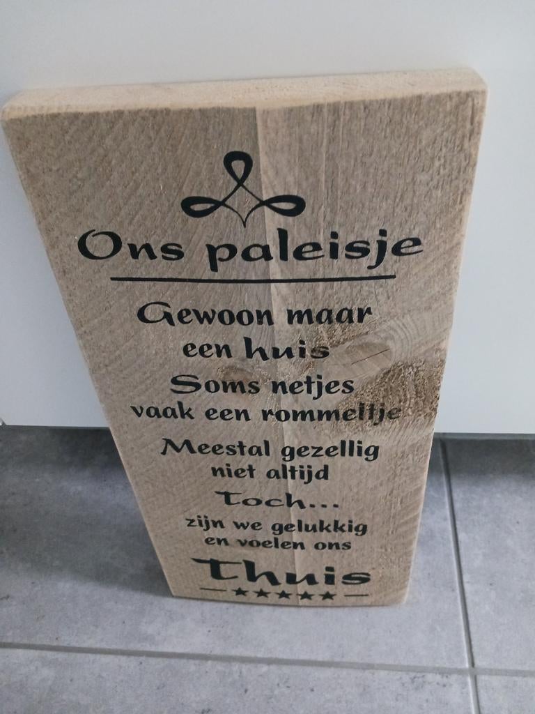 Houten tekstbord te koop., Enlèvement, Neuf