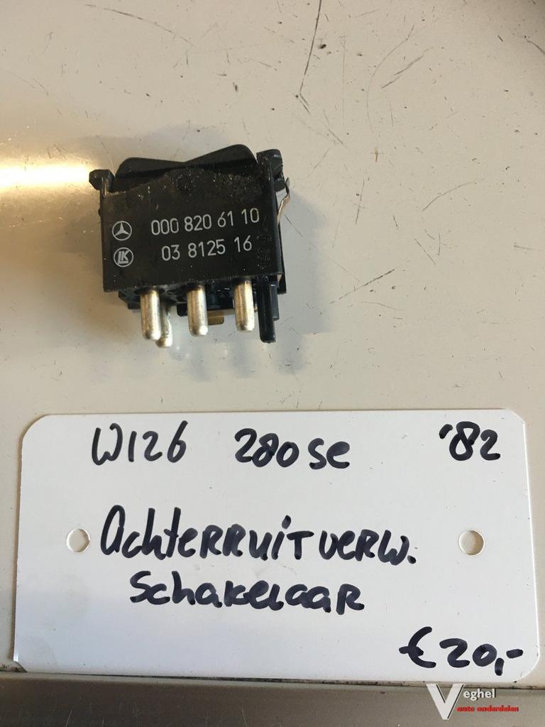 Mercedes w126 280SE 1982Achterruitverwarmingschakelaar, -, Utilisé, -, -
