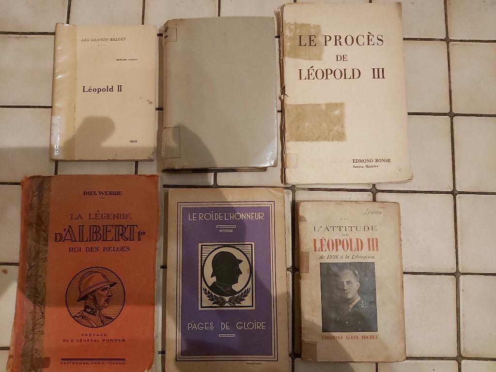 lot de 6 livres roi belge, Léopold II et III, Albert I, Livres, Enlèvement ou Envoi, 19e siècle, Utilisé, Divers auteurs