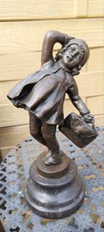 Brons Bronze sculptuur beeld 1925 schoolgirl, Ophalen of Verzenden, Brons
