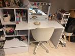 Bureau, Maison & Meubles, Tables | Coiffeuses, Wit, Comme neuf, 100 à 150 cm, Enlèvement