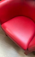 2 fauteurs en cuir rouge d’une personne, Maison & Meubles, Moins de 75 cm, Enlèvement, Utilisé, 50 à 75 cm