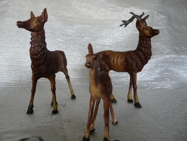 Vintage Elastolin - lineol  hertenfamilie  jaren 1940, Antiek en Kunst, Antiek | Speelgoed, Ophalen