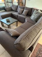 Salon in stof bruin grijs, Huis en Inrichting, Ophalen, Zo goed als nieuw, Stof
