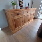 Eetkamer in teak +6 stoelen in kunstleder, Ophalen, Gebruikt, Teakhout, Teak