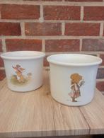 2 bloempotten Holly Hobbie vintage, Ophalen, Rond, Tuin, Zo goed als nieuw