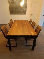 Tafel en 6 stoelen Henders en hazel, Ophalen, Zo goed als nieuw, Vijf personen of meer, Metaal