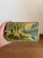 Oud blikken doosje schaapjes vintage, Verzamelen, Ophalen of Verzenden