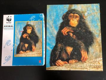 Puzzle MB : Singe WWF 100 pièces, Enlèvement ou Envoi, Moins de 500 pièces, Utilisé, Puzzle