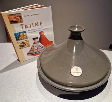 Nooit gebruikt - Emile Henry Tajine 32 cm (zwart) + kookboek beschikbaar voor biedingen
