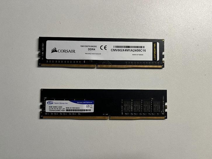 RAM 2x8 Go DDR4 2400 MHz, Computers en Software, RAM geheugen, Zo goed als nieuw, Desktop, 16 GB, DDR4, Ophalen of Verzenden