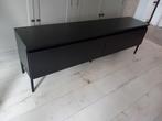 tv meubel in zwart met staal + ronde salontafel nieuw, Huis en Inrichting, Ophalen, Zo goed als nieuw, Glas