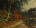Joseph Caron (1866-1944): Boszicht (O/D, 84 x 72 cm), Antiek en Kunst, Kunst | Schilderijen | Klassiek, Ophalen of Verzenden