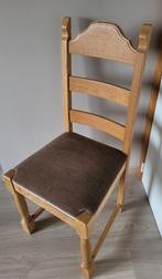 Eiken stoel met fluweel zitting, Huis en Inrichting, Stoelen, Ophalen