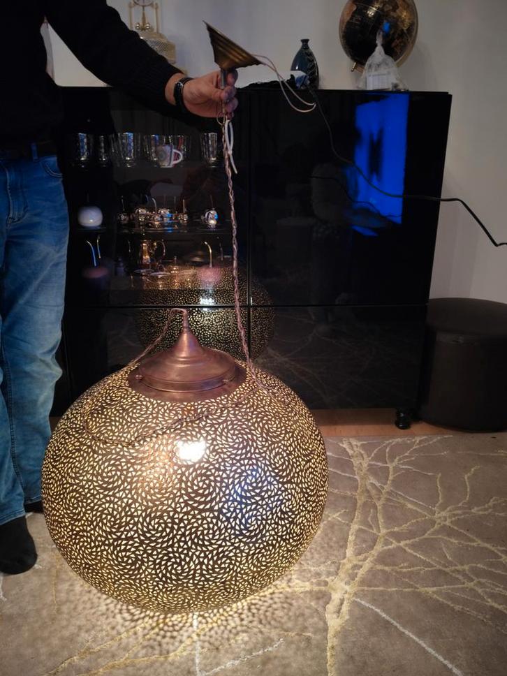 Lustre morroccan chandelier en cuivre de 65cm, Musique & Instruments, Lumières & Lasers, Couleur