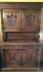 Antieke eikenhouten 2 deurs buffetkast, Antiek en Kunst, Ophalen