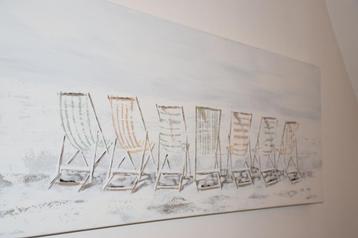 J-Line schilderij  'strandstoelen' op canvas beschikbaar voor biedingen