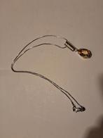 Zilveren ketting en citrien hanger, Handtassen en Accessoires, Kettingen, Met hanger, Gebruikt, Overige kleuren, Ophalen of Verzenden