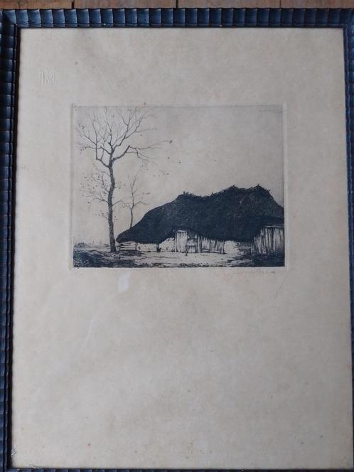 Dirk Baksteen  1886 - 1971  Ets  Kempisch Landschap, Antiek en Kunst, Kunst | Etsen en Gravures, Verzenden