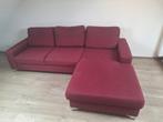 Rode zetel met uitklapstuk, Huis en Inrichting, Zetels | Zetels, Ophalen, 250 tot 300 cm, Gebruikt, Metaal