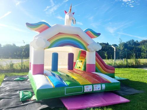 Te huur: springkasteel unicorn, Hobby en Vrije tijd, Feestartikelen | Verhuur, Nieuw, Ophalen