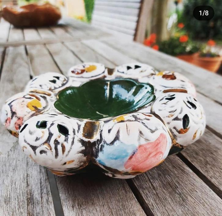 Italiaanse asbak, vide-poche in porselein, Antiek en Kunst, Antiek | Porselein, Ophalen of Verzenden