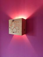 Houten artisanale wandlamp 2 stuks, Ophalen, Zo goed als nieuw