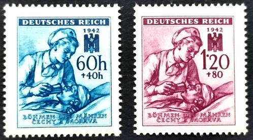 2X Deutsches Rotes Kreuz Bohemen & Moravië 1942 POSTFRIS, Postzegels en Munten, Postzegels | Europa | Duitsland, Postfris, Overige periodes
