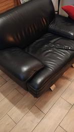 zwart leren bank, Huis en Inrichting, Zetels | Zetels, Leer