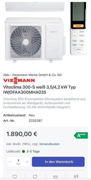 Super promo! Viessmann aircoset van 2binnen en 1 buitenunit  beschikbaar voor biedingen