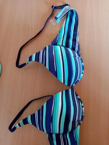 Gémo : blauw bovenstuk bikini voorgevormd cups mt 38/40, Gémo, Enlèvement ou Envoi, Comme neuf, Bikini