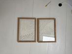 2 kunst kaders met licht houten frame. Nieuw, Ophalen
