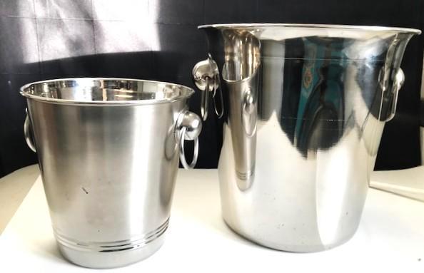 Champagne wijn koeler en ijsemmer set 2 stuks zilver✨🍾🥂💎, Verzamelen, Wijnen, Nieuw, Champagne, Overige gebieden, Ophalen of Verzenden