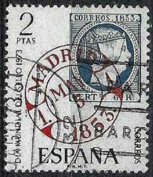 Spanje 1973 - Yvert 1781 - Werelddag van de postzegel (ST), Timbres & Monnaies, Timbres | Europe | Espagne, Affranchi, Envoi