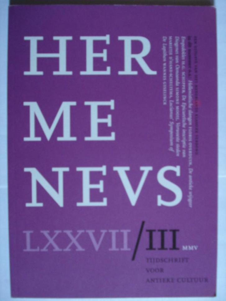 Hermeneus 77/3 2005 NKV Diogenes Oinoanda/Lucianus/Laokoön Z, Boeken, Filosofie, Zo goed als nieuw, Overige onderwerpen, Verzenden