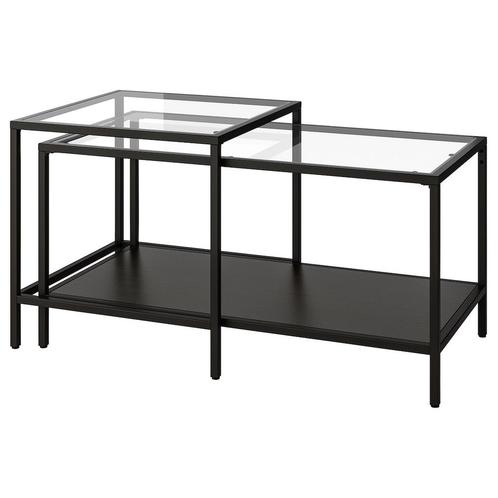 Salontafel Vittsjö IKEA 3 delen zwart, Huis en Inrichting, Tafels | Salontafels, Zo goed als nieuw, Ophalen
